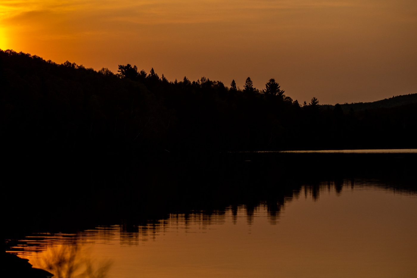 Sunrise over lake.