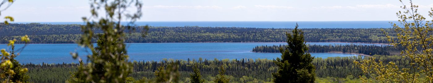 Inland lake and Lake Superior from the ridge.