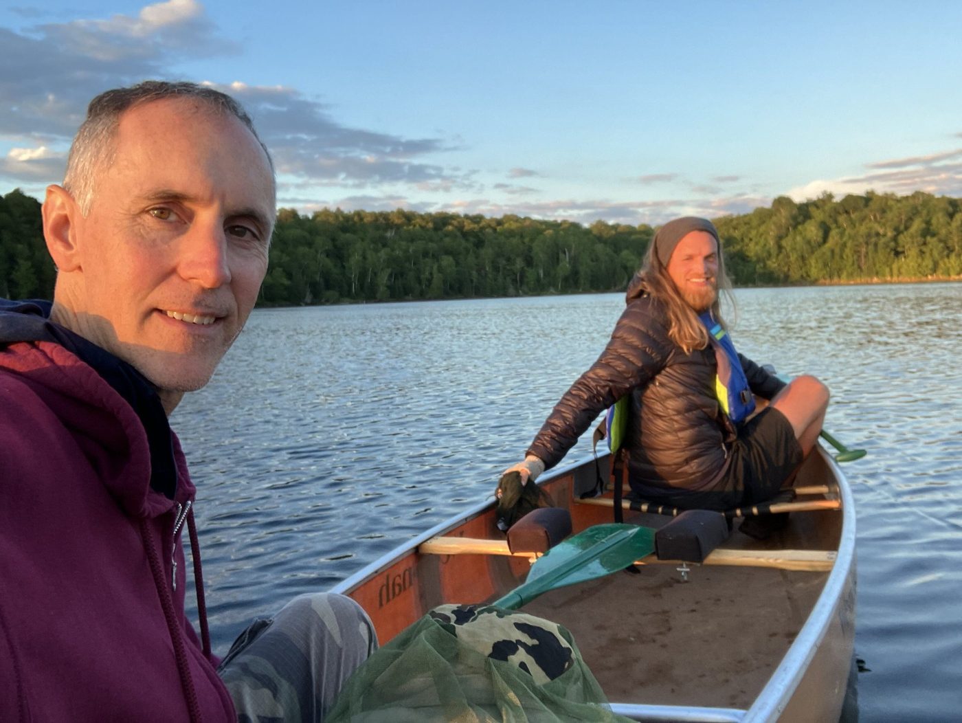 Evening paddle on the lake.